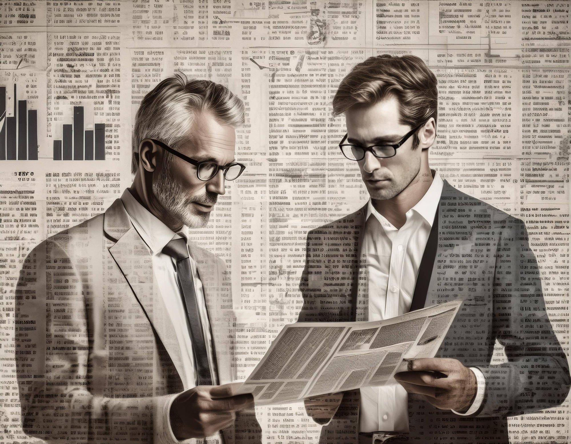 Firefly two business people looking at charts 92190